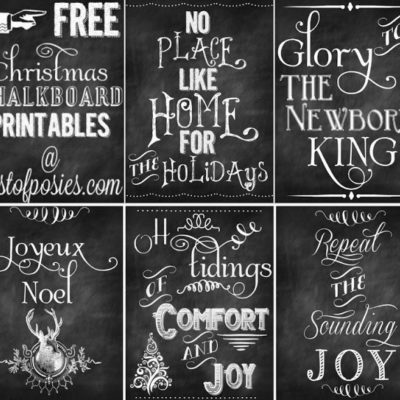 FIVE FREE Christmas Chalkboard Printables