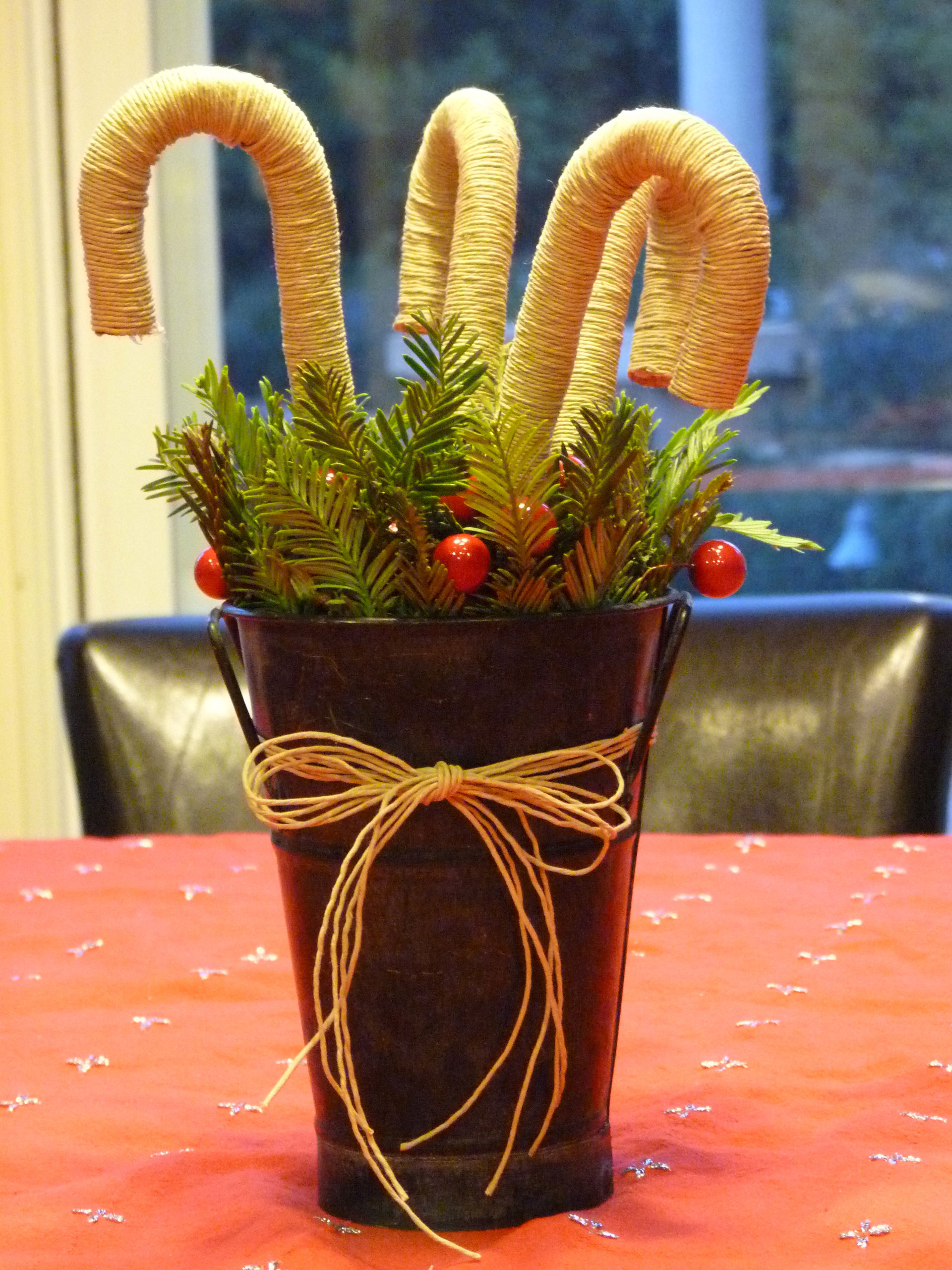 Twine Candy Cane Centerpiece