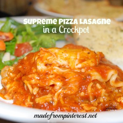 Supreme Pizza Lasagne in a Crockpot