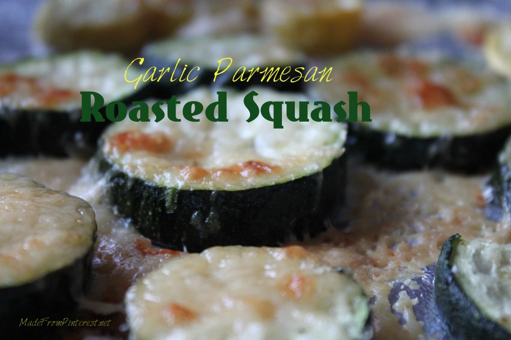 Eating your veggies can be fun! The aroma from this recipe fills the kitchen and brings everyone to the table. Garlic Parmesan Roasted Squash Medallions MadeFromPinterest.net