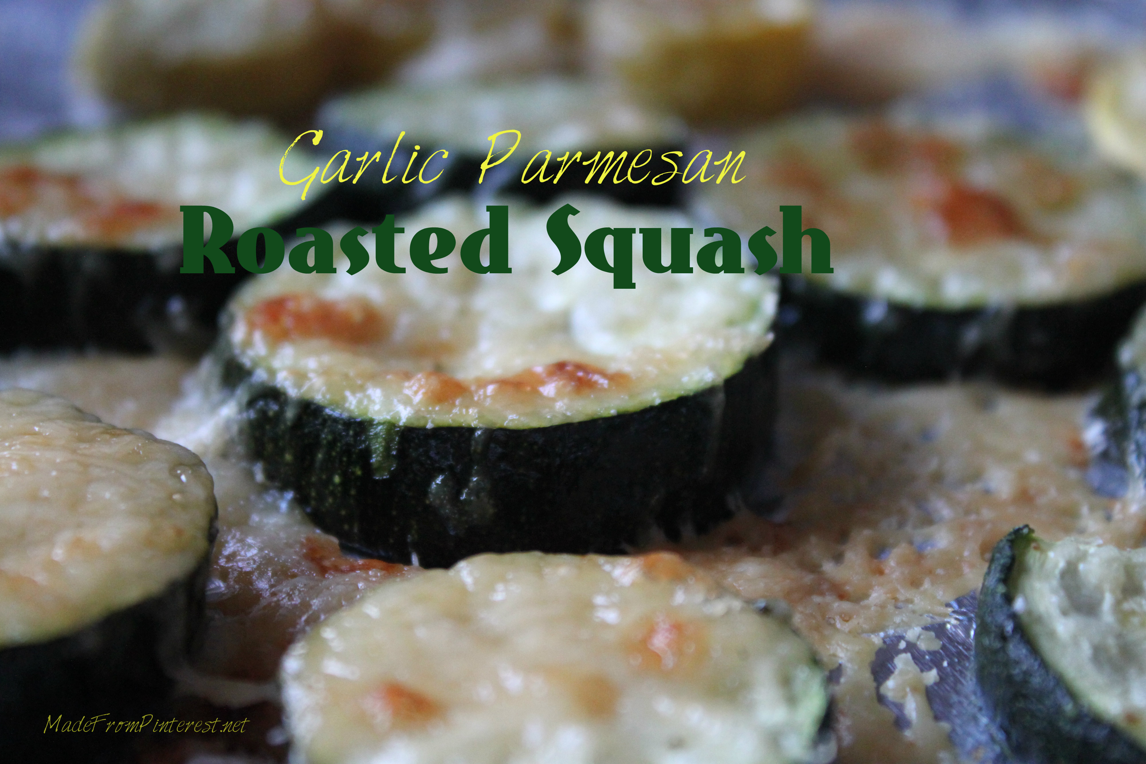 Eating your veggies can be fun! The aroma from this recipe fills the kitchen and brings everyone to the table. Garlic Parmesan Roasted Squash Medallions  MadeFromPinterest.net