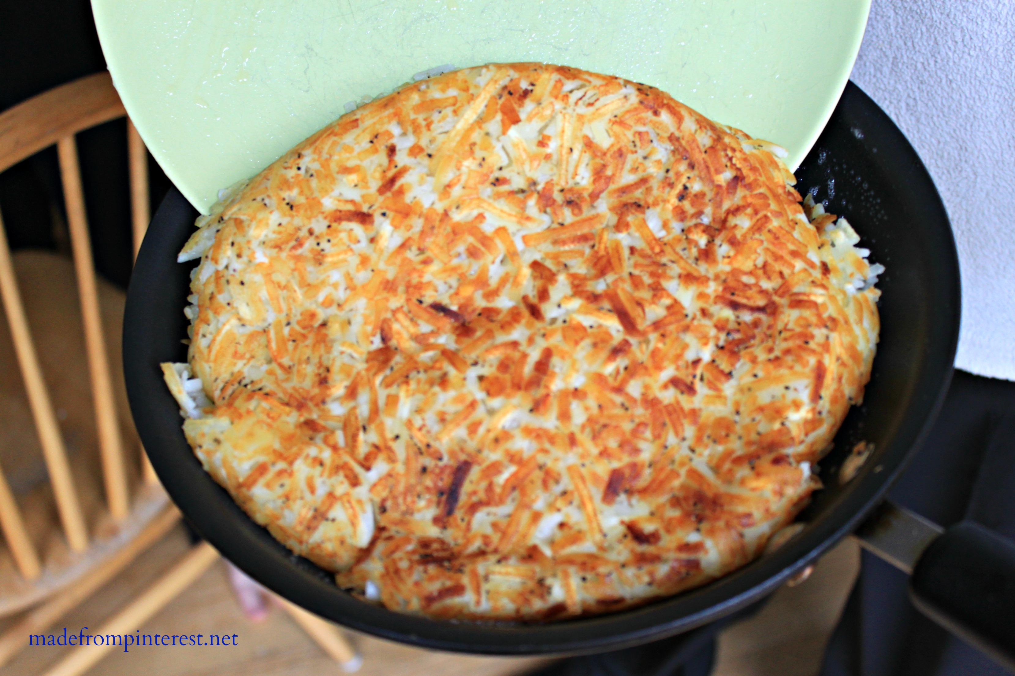 Heaping Helping Hash Browns - slide back into pan @madefrompinterest.net