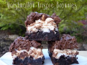 Marshmallow Krispie Marshmallow Browinies #Brownies #Marshmallow #Rice Krispies