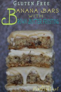 Gluten Free Banana Bars with Brown Sugar Frosting