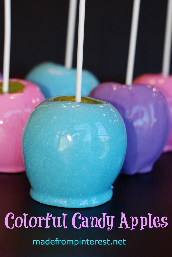 A new twist on the old fashioned hard red candy apple. Make these in bright new colors! madefrompinterest.net