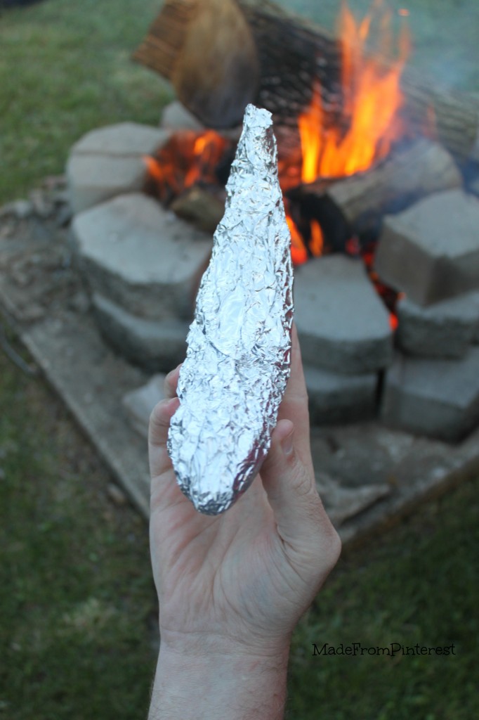 Foil Banana Boat Mummy - Campfire Banana Boat Tutorial from sisters at MadeFromPinterest.net