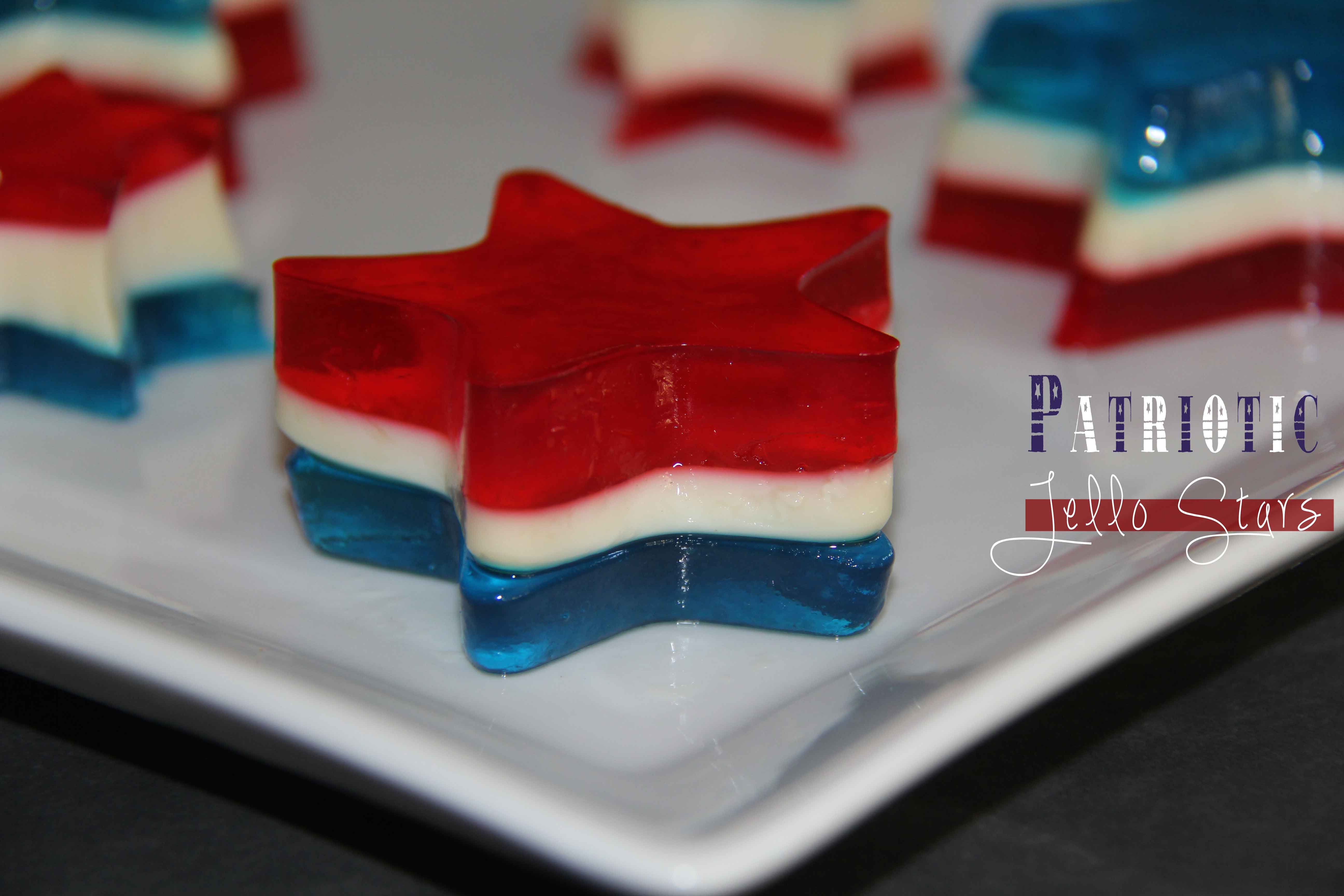 Patriotic Jello Stars - Reviewed and tested by one of the 3 crazy sisters at  https://www.thisgrandmaisfun.com