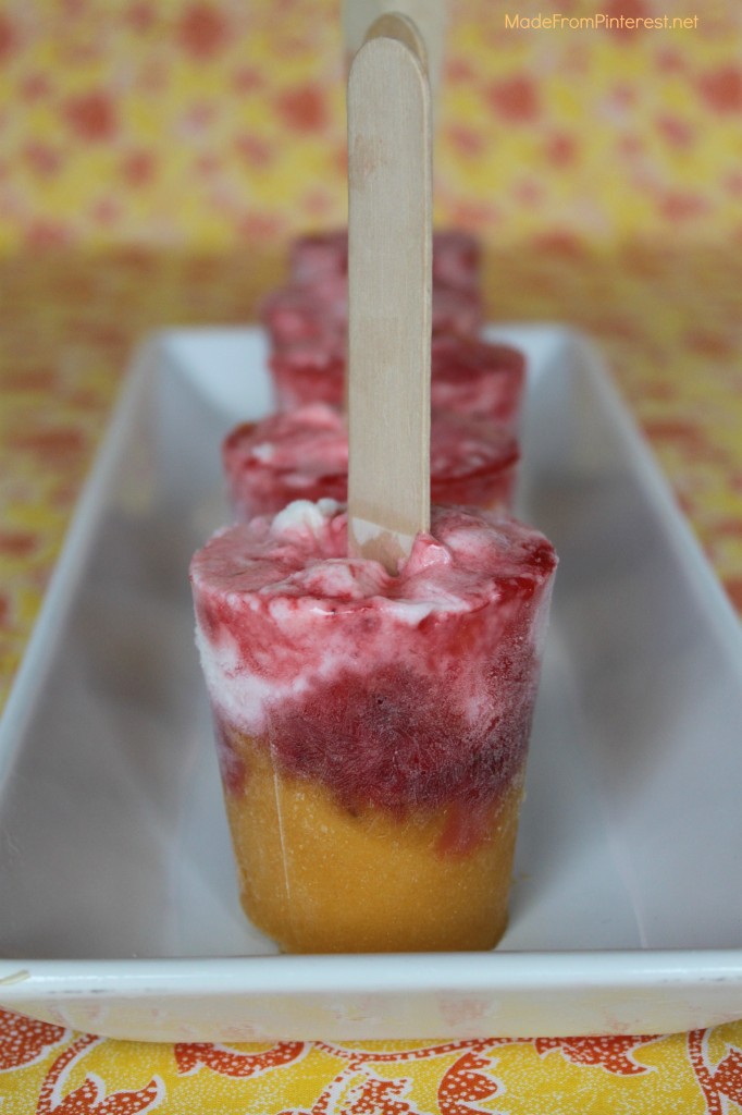 Mango Strawberry Daiquiri Pops recipe by MadeFromPinterest.net