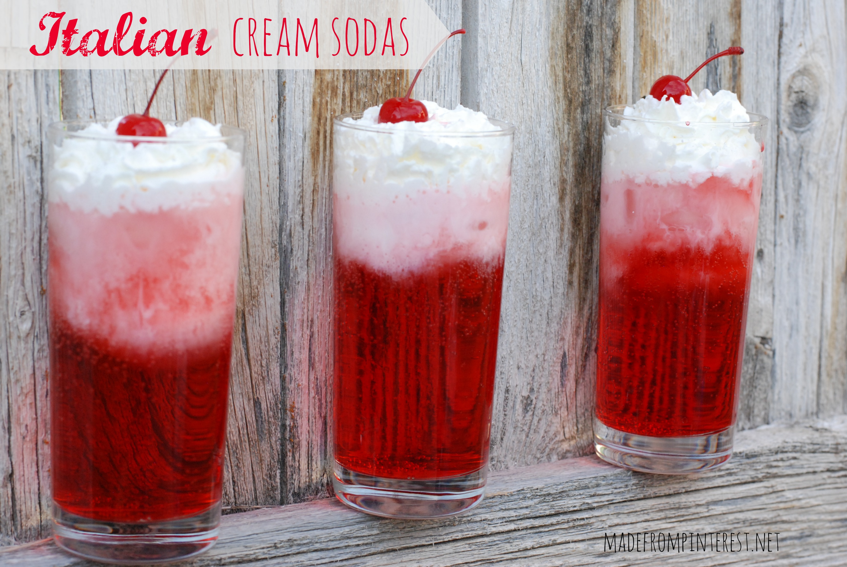 Make your own Italian Cream Sodas. Lots of flavors to choose from and much cheaper too! madefrompinterest.net