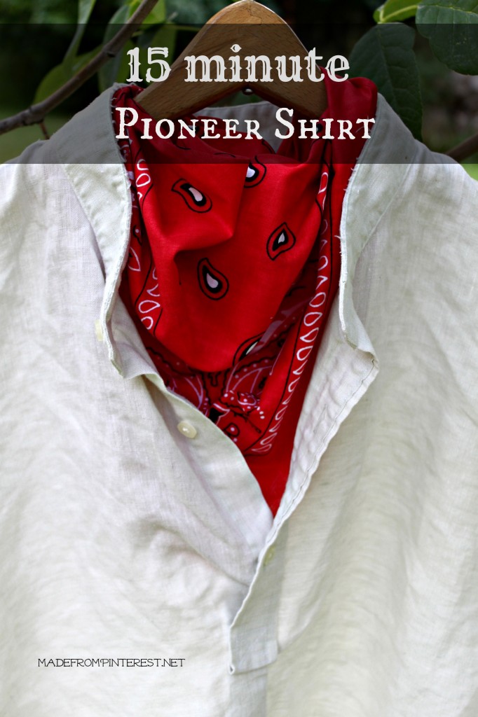 Turn a collared shirt into a rustic pioneer shirt in just 15 minutes! I made 6 in an hour and a half. Tutorial at MadeFromPinterest.net
