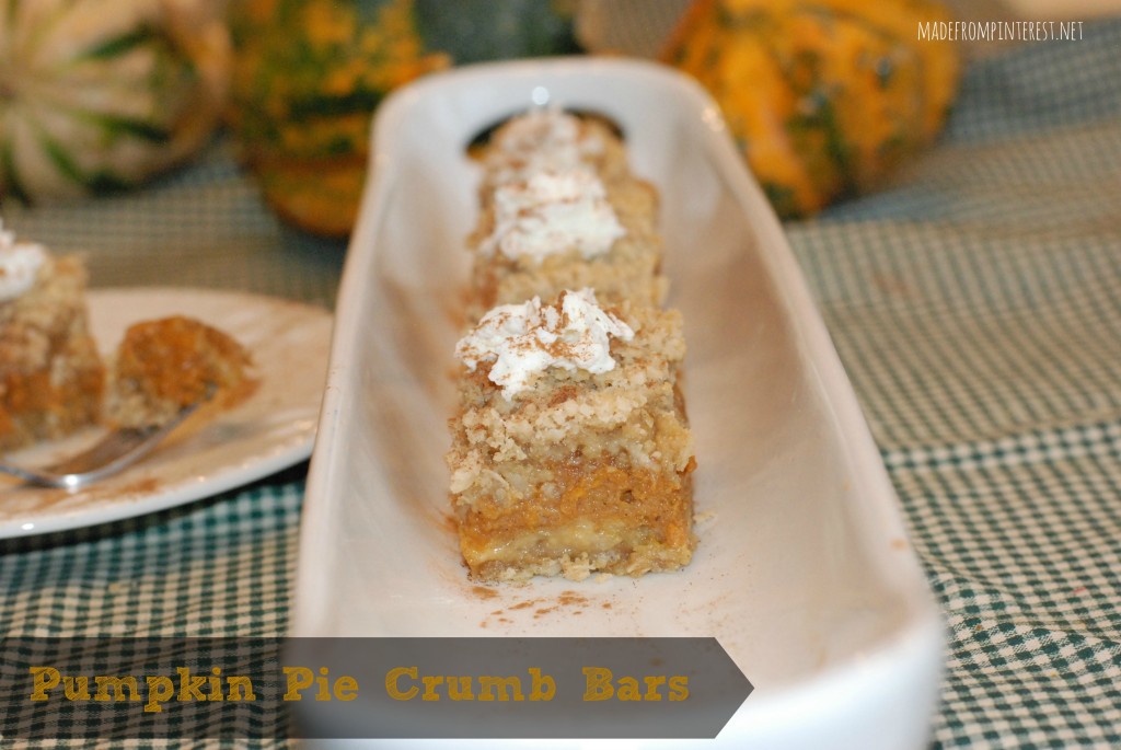 Pumpkin Pie Crumb Bars. madefrompinterest.net