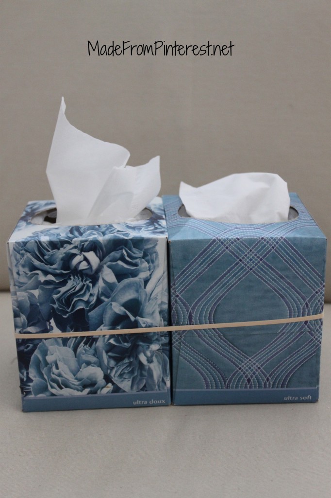 Hard to tell which box is the one to throw tissues away or get a fresh one
