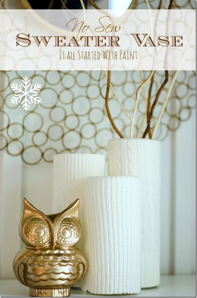 No Sew Sweater Vase Tutorial.  Make in less than 5 minutes!