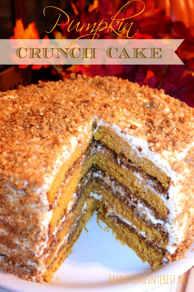 Pumpkin Crunch Cake with Cream Cheese Frosting From MadeFromPinterest.net