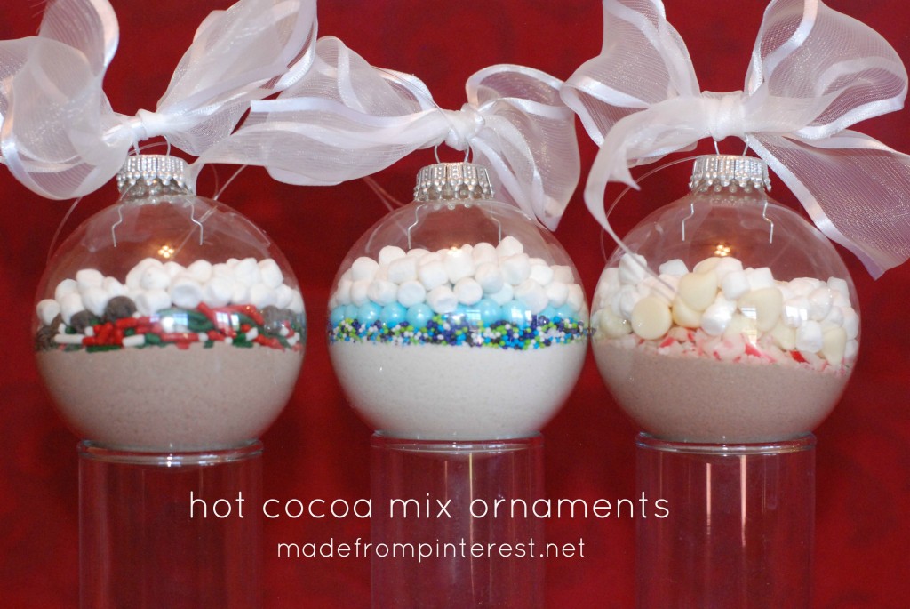 Hot Cocoa Mix Ornaments. Super quick to make