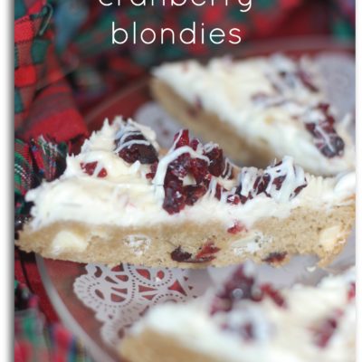 White Chocolate Cranberry Blondies