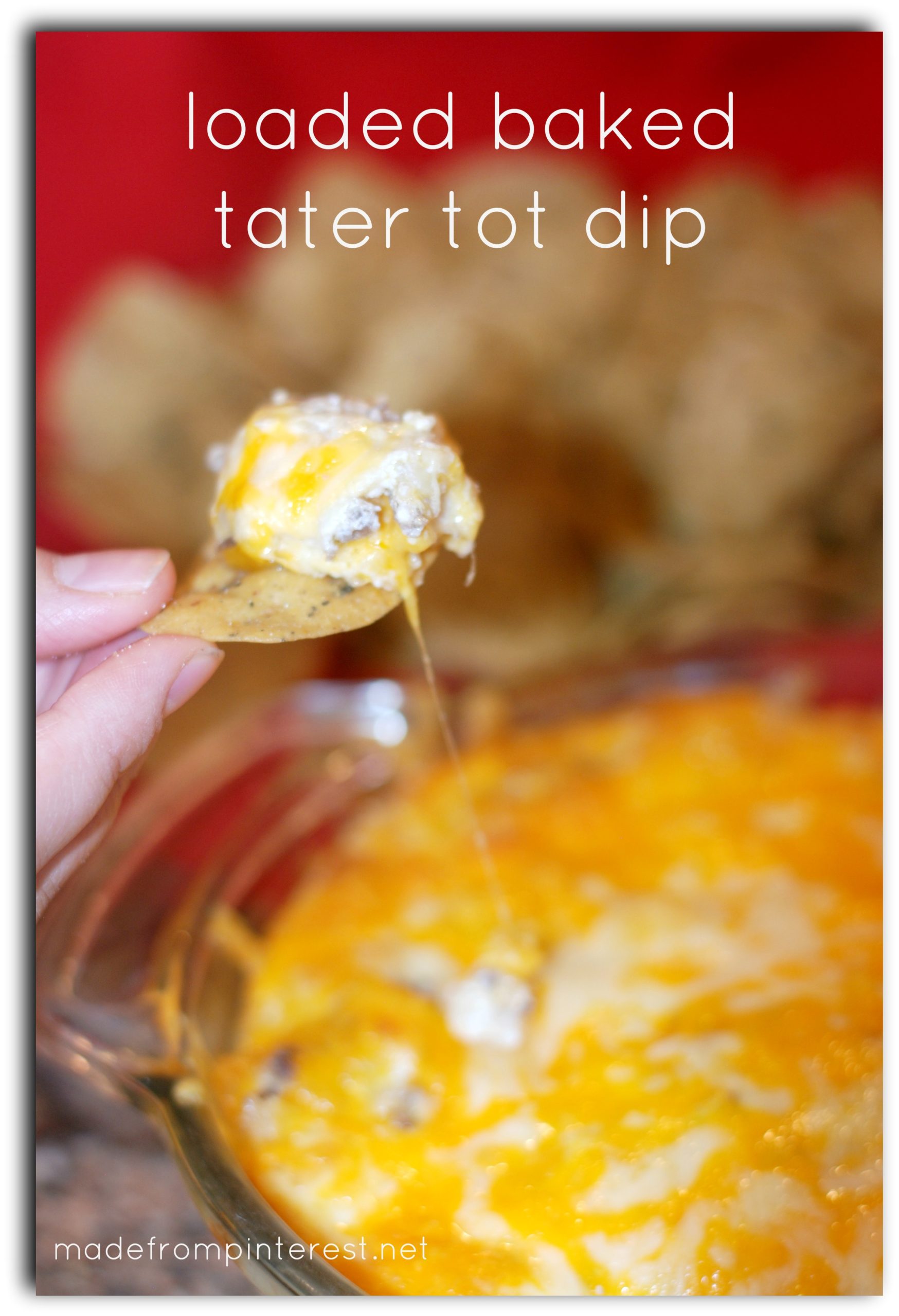 Loaded Baked Tater Tot Dip TGIF This Grandma is Fun