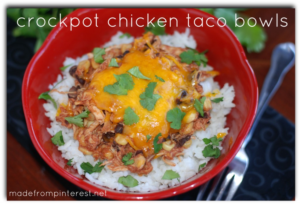 Crockpot Chicken Taco Bowls. Easy peasy, lemon squeezy!