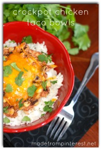 Crockpot Chicken Taco Bowls.  So easy!