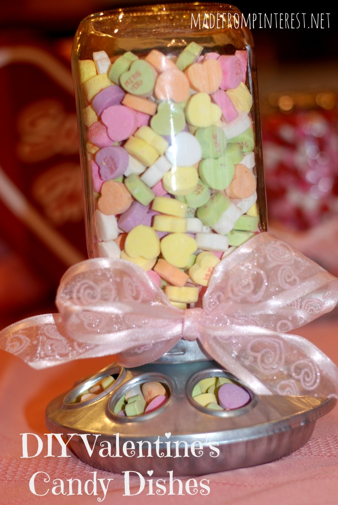 DIY Valentine's Candy Dishes. Made out of chick feeders!