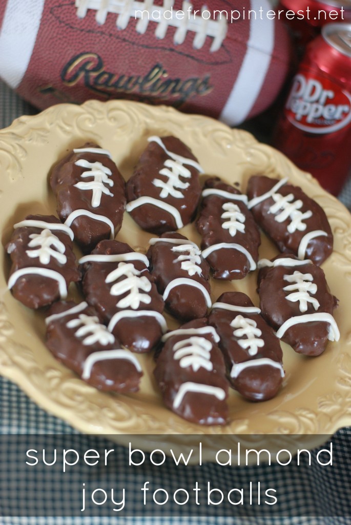 Game Day won't be complete without these Super Bowl Almond Joy Footballs! madefrompinterest.net