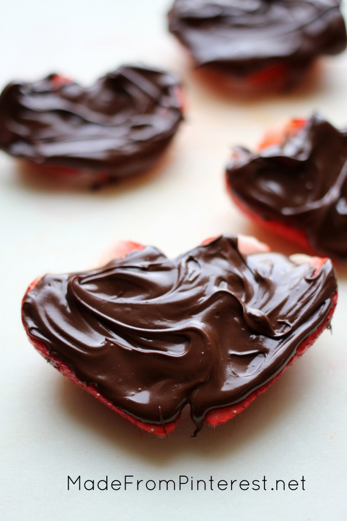 Heart Shaped Chocolate Strawberries - creating the chocolate base