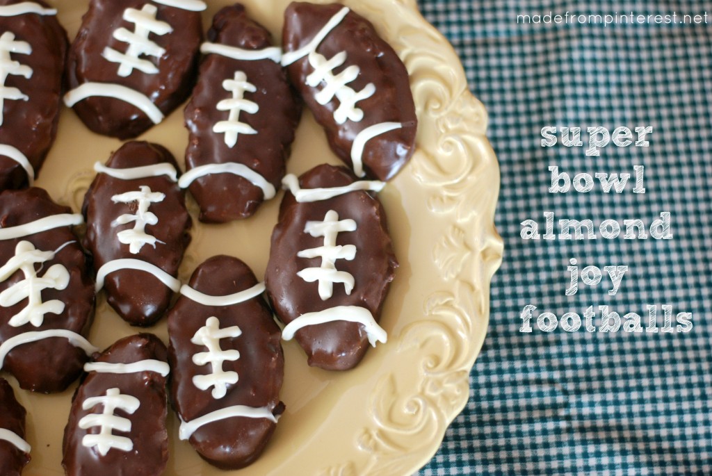 Make the big game a day to remember by making these Super Bowl Almond Joy Footballs! madefrompinterest.net