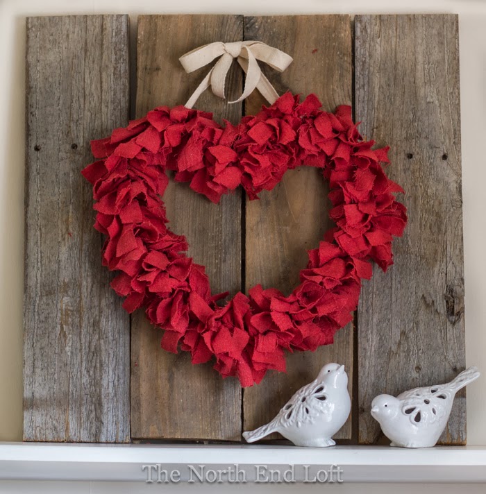 The North End Loft heart rag wreath