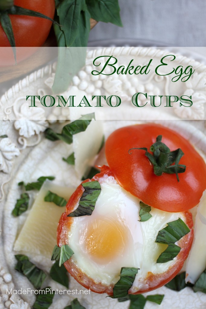 Baked Egg Tomato Cups are the perfect healthy breakfast to get you going for the day. Love it when easy tastes this good.