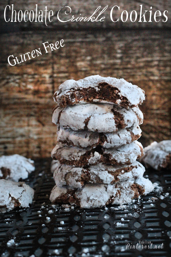 Chocolate Crinkle Cookies Gluten Free - Who knew going gluten free could taste this good!?! Seriously these taste amazing. #Chocolate Crinkle Cookies #Recipe #Gluten Free #Cup4Cup Flour