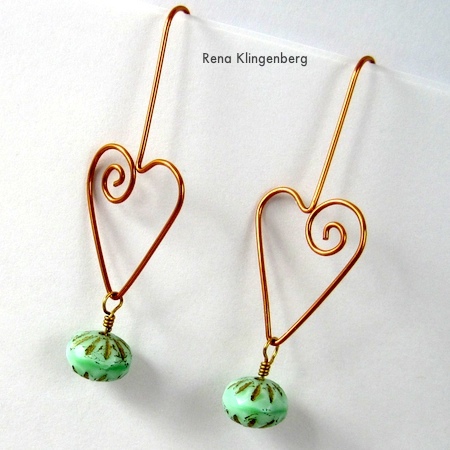 Jewelry Making Journal heart earwires