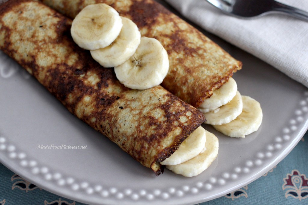 These 2 Ingredient Pancakes are more like crepes. Delicious healthy breakfast!