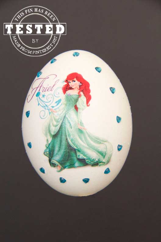 DIY Disney Princess Easter Eggs - These are a the cutest Easter eggs ever! Temporary tattos and mini gems make these ladies dazzling!  Madefrompinterest.net