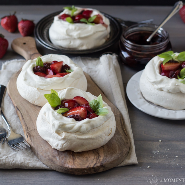 Strawberry-Balsamic-Pavlovas