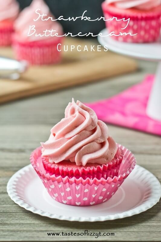 Adding a little strawberry jam into the buttercream frosting makes a huge difference with these moist Strawberry Buttercream Cupcakes.