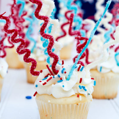 4th of July Sparkler Cupcakes