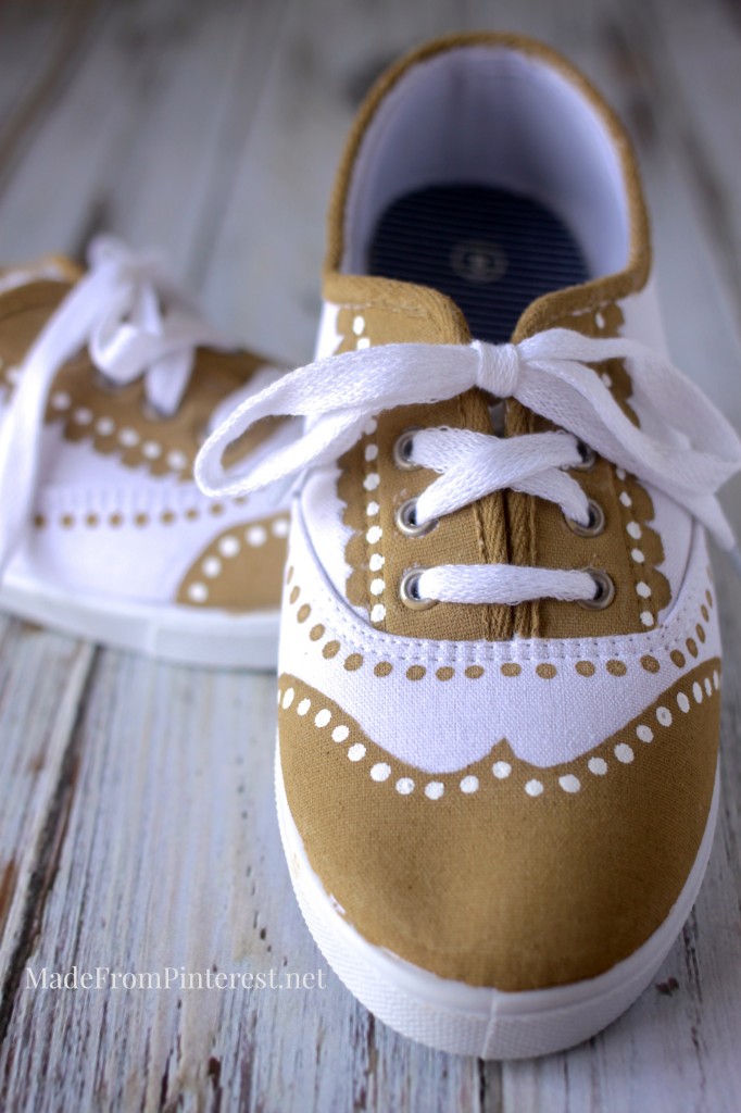 DIY Oxfords - This tutorial shows how to transform plain $5 sneakers into something special. So easy!