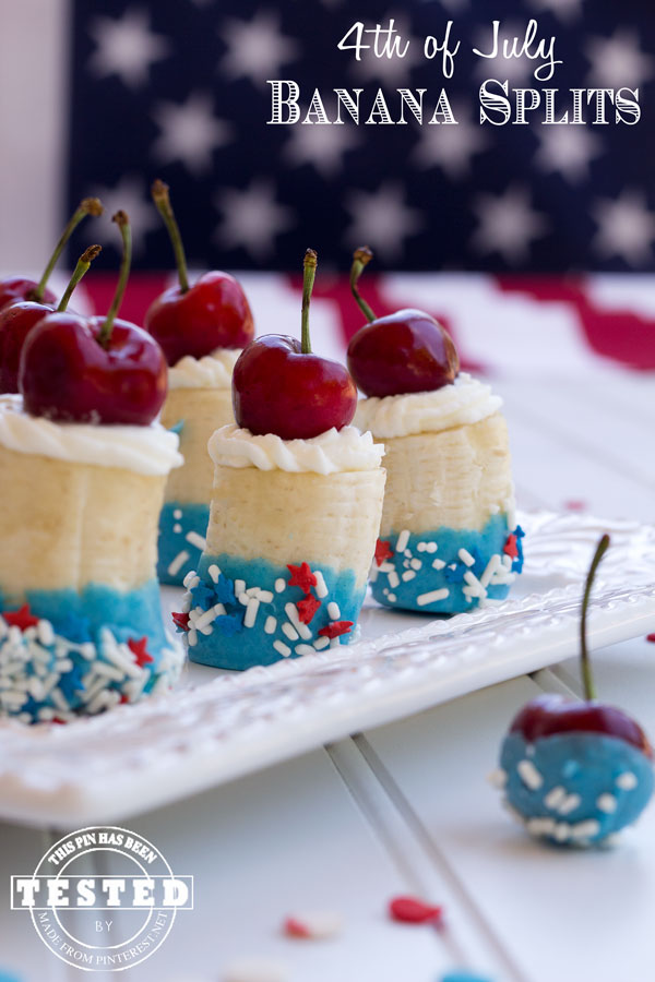 4th of July Firecracker Bananas - Turn regular bananas into little mini firecracker desserts for your 4th of July celebration this year! 