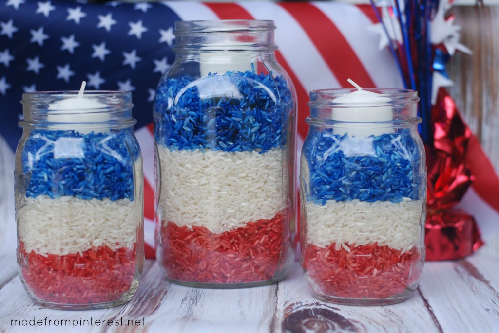 4th of July Mason Jar Candles