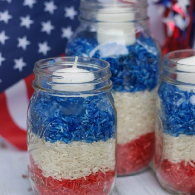 4th of July Mason Jar Candles