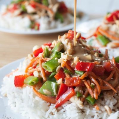 Coconut Peanut Chicken Satay Stir-Fry