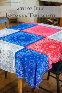 How to make your own Bandanna Tablecloth for 4th of July.