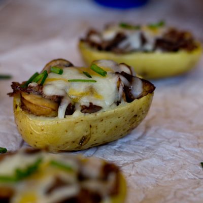 Potato Skins - Philly Cheese Steak Style - These are not your ordinary potato skins! Roast beef and mushrooms with some special seasoning make these hearty enough to enjoy for a meal. Best part is they are quick and easy to make!