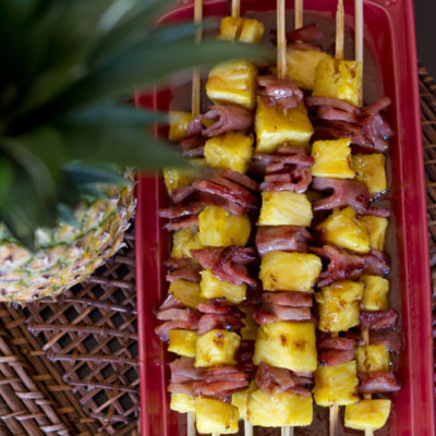 Glazed Ham and Pineapple Kabobs