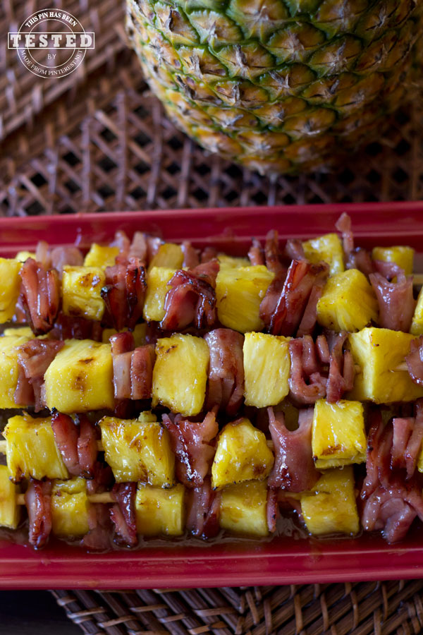 Glazed Ham and Pineapple Kabobs - This appetizer is quick and easy to make. The brown sugar coconut glaze is what makes these kabobs truly amazing. They are the perfect addition to any BBQ!