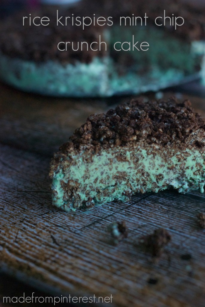 Rice Krispies Mint Chip Crunch Cake.  MadeFromPinterest.net