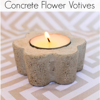 DIY Concrete Flower Votives