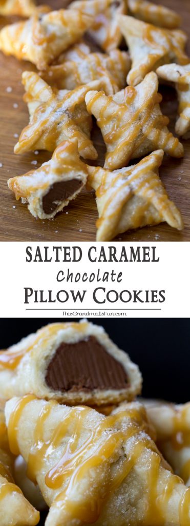 Salted Caramel Chocolate Pillow Cookies