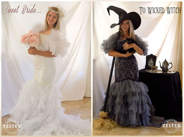 dyeing wedding dress black