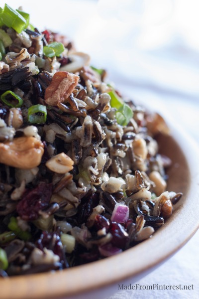 Cold Rice Salad for Fall-Delicious. Make Extra! Love nuts, wild rice, cranberry and orange together.